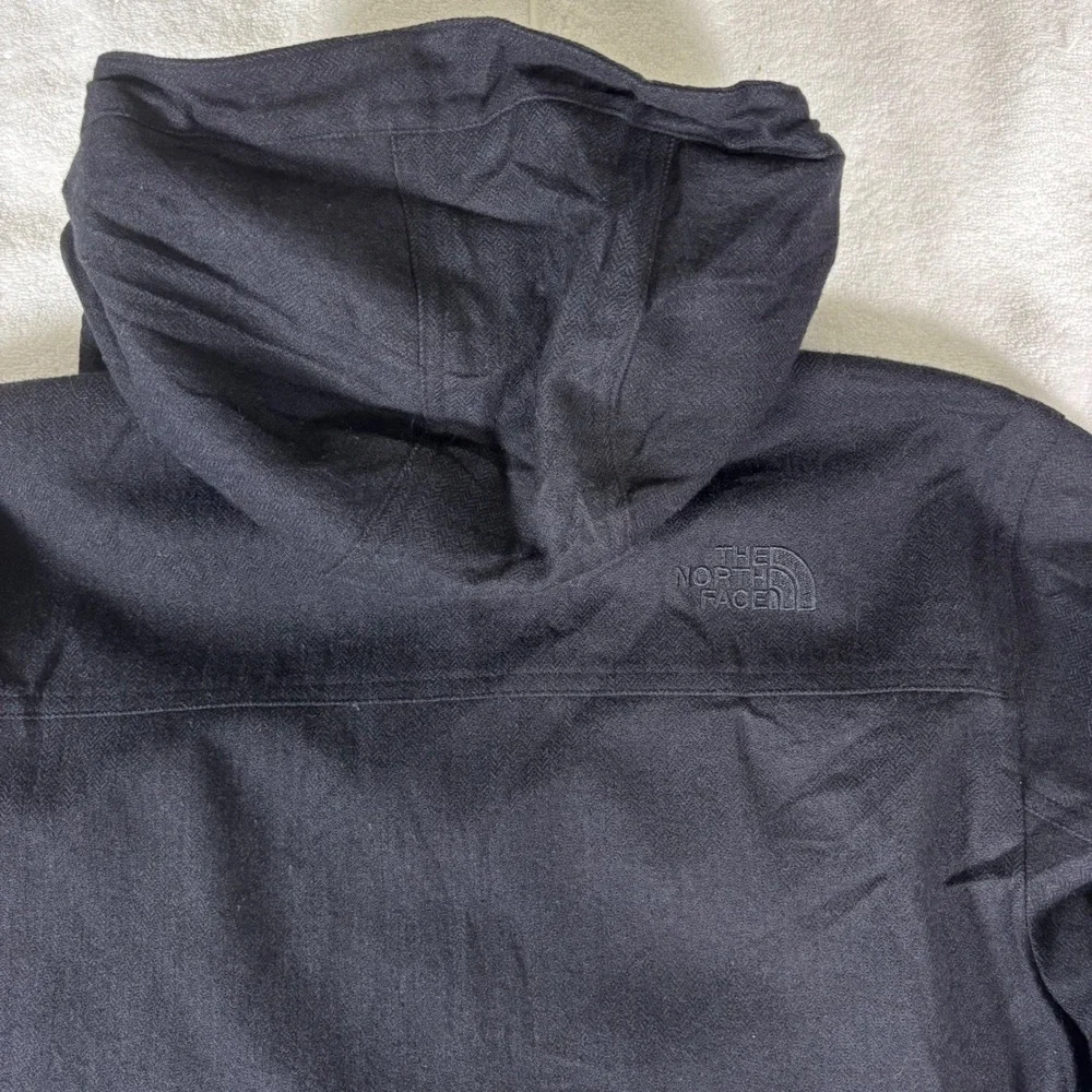 North Face Mens Wool Hooded Parka‎ Jacket Large Dark Charcoal Gray Warm Winter
